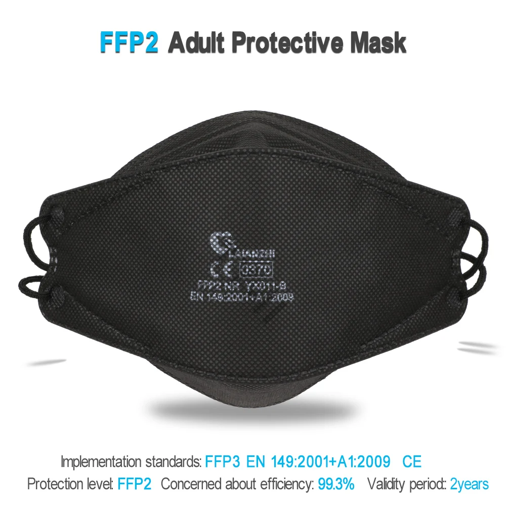 LAIANZHI FFP2 Fish mask CE certification protective mask pm2.5 hygiene mask Fast delivery sport ffp2mask respirator mask mouth