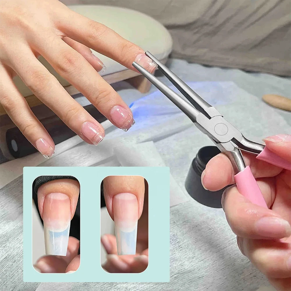 Long Nose Manicure Pliers Pink Nail Art Pliers for Jewelry Making DIY Craft Tools