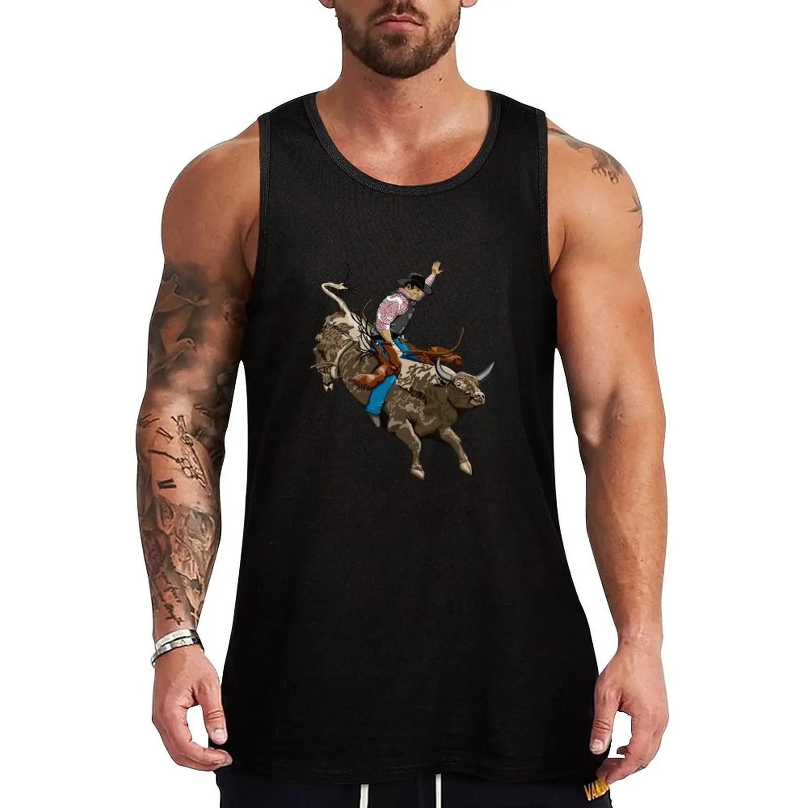 

Rodeo Cowboy Artwork Tank Top bodybuilding t-shirt gym for men fitness clothing for men