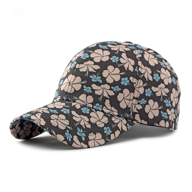 Ethnic Wind Hat Spring/Summer Fashion Flower Baseball Hat Outdoor Sun Protection and Sunshade Hard Top  Hat