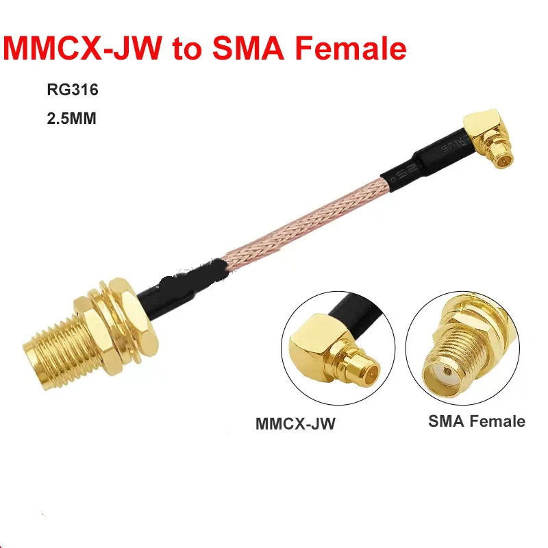 2Pcs RG316 10cm MMCX To SMA Male IPEX U.FL Cable MCX Female Plug RF Jack Jumper Pigtail Extension Adapter Cord Antenna