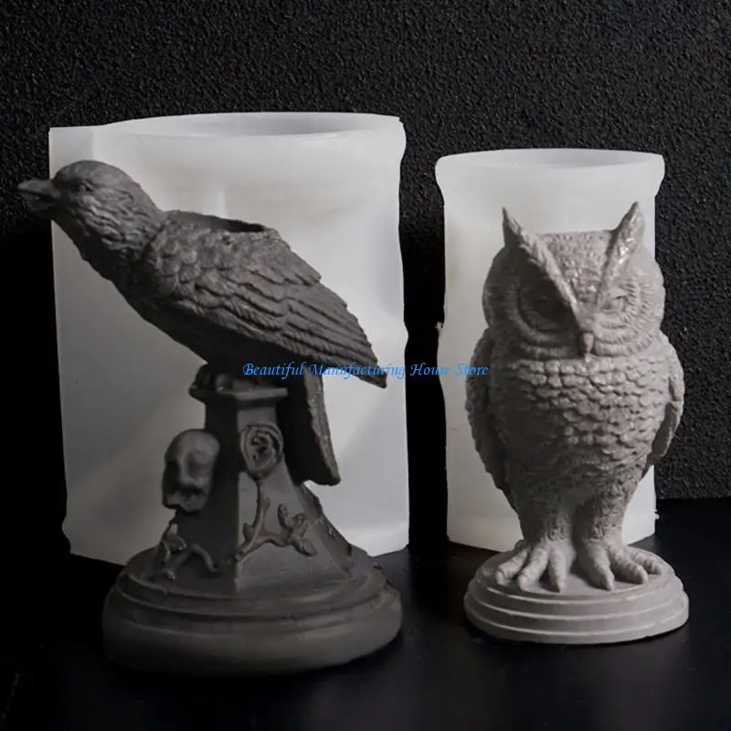 

E56A Reusable Skull Owl Silicone Mold Holder for DIY Resin Craft Projects