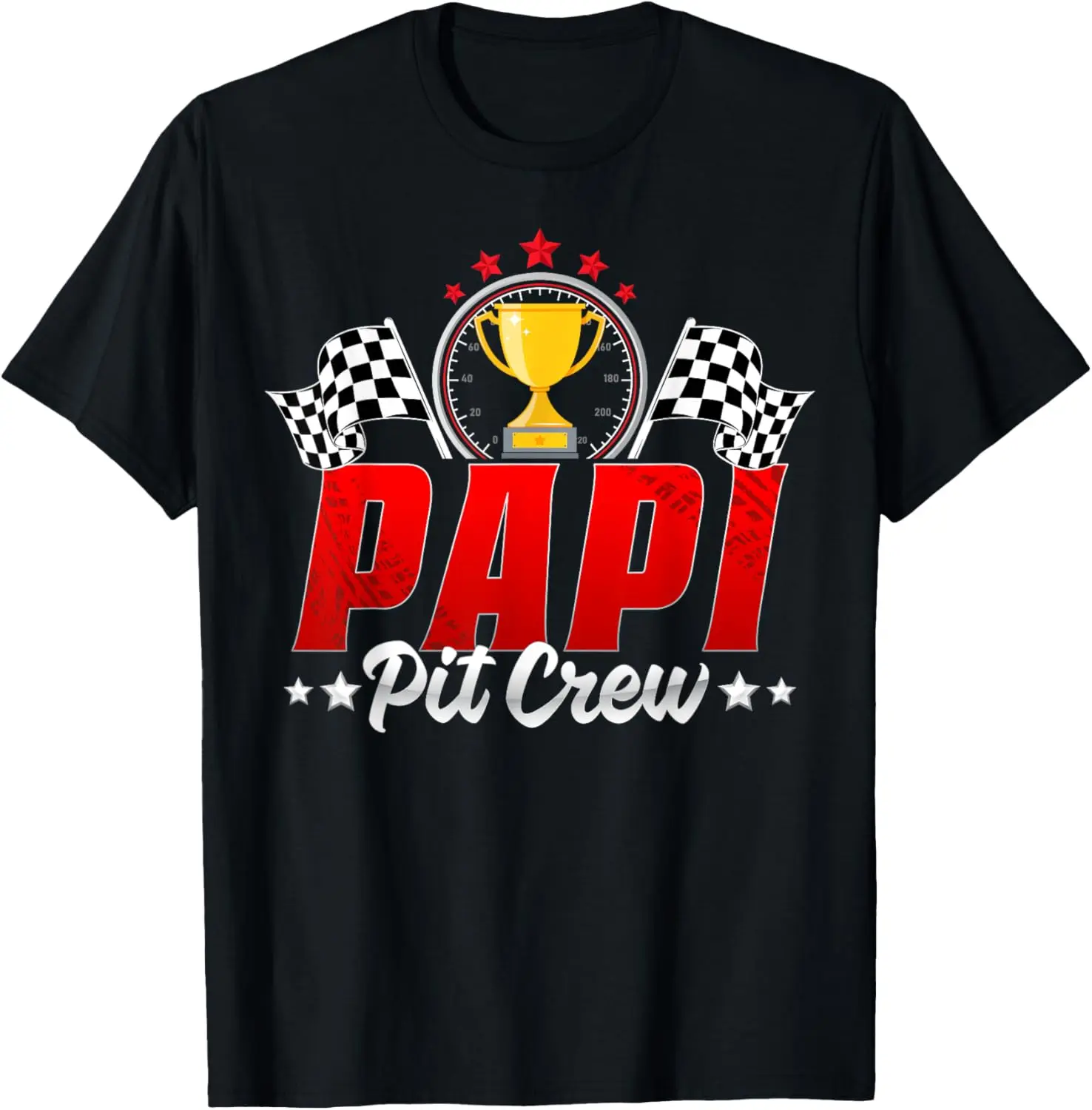 Pit Crew Papi Father Racing Car Family Birthday Party Men T-Shirt