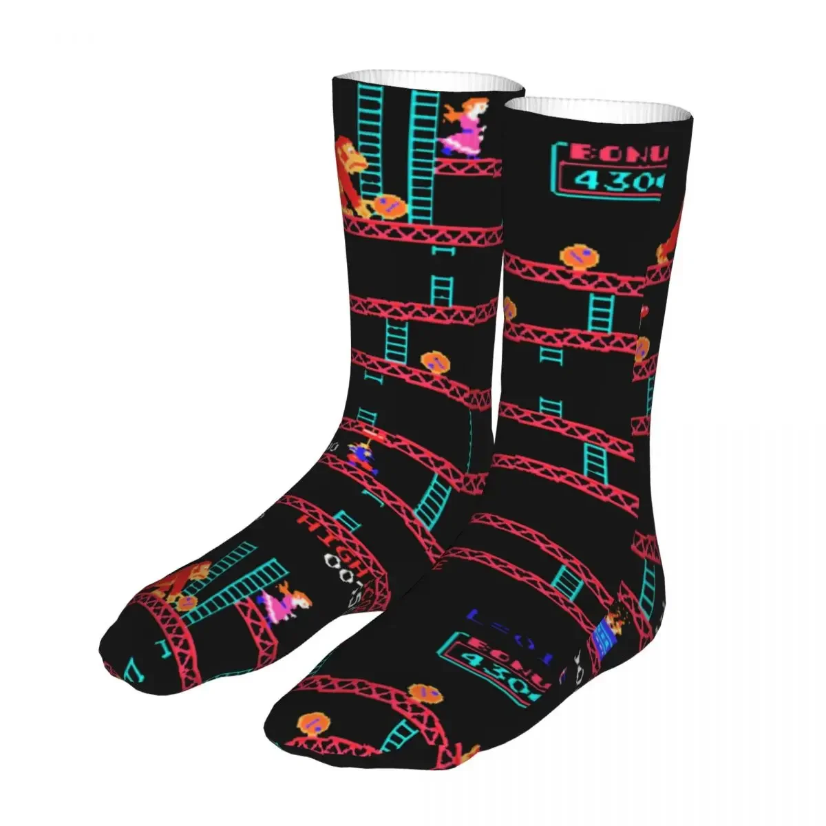 Compression Donkey Kong Women Socks 2022 Men Arcade Game Collage Vintage Retro Cycling Socks