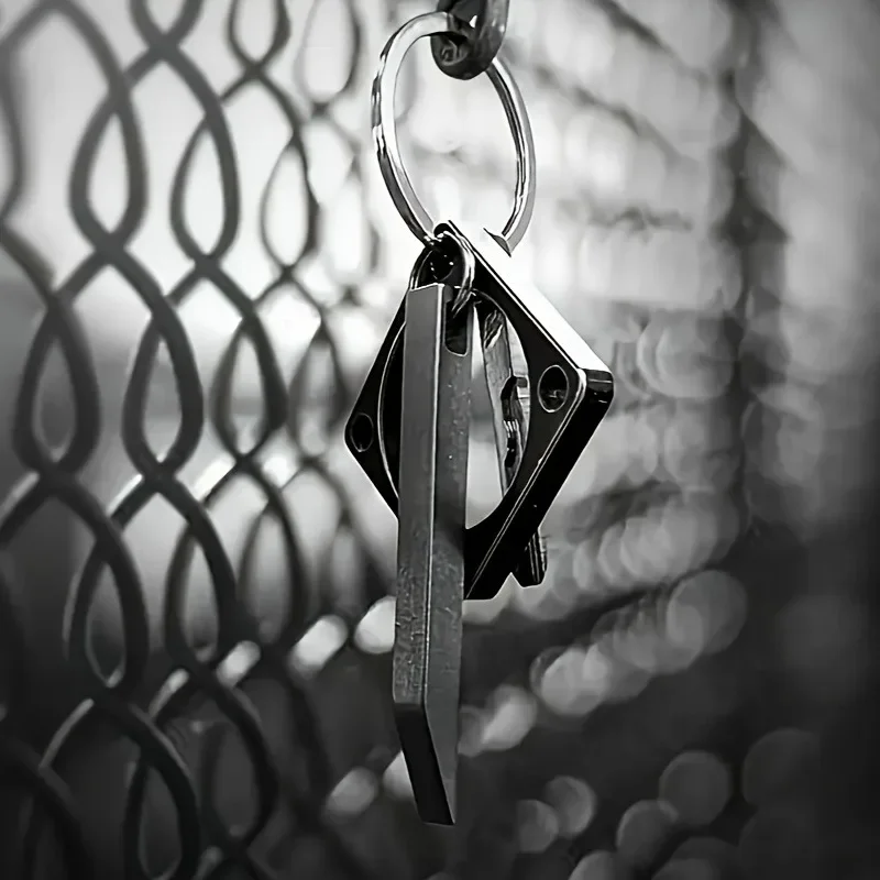 Stainless Steel Mini Pry Bar Multi-Tool Keychain with Screwdriver, Box Opener and Minimalist Tool Functions