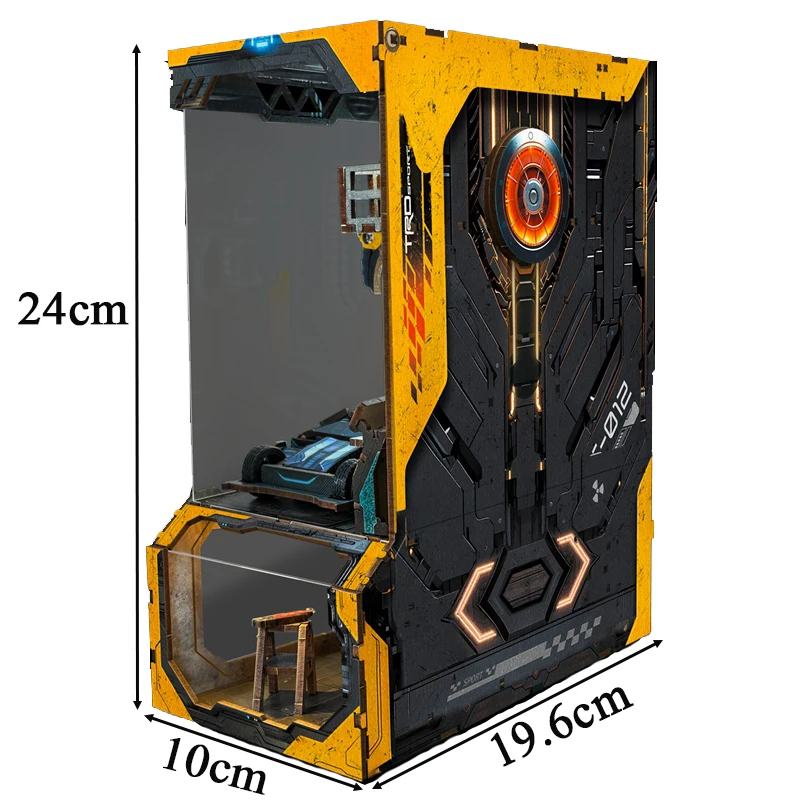 DIY Book Nook Insert Shelf Kits Wooden Miniature Model Kit Automotive Workshop Bookend Assembled Bookshelf Home Decor Gifts