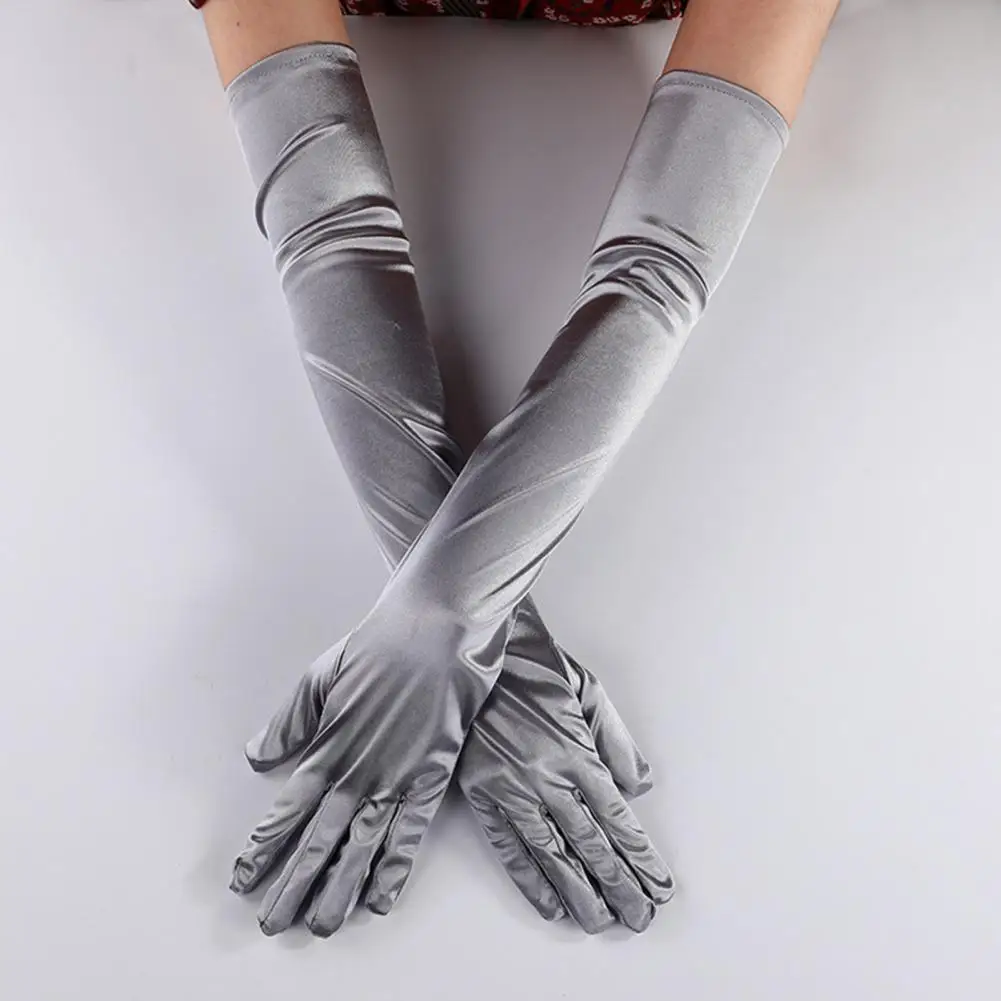 Wedding Gloves Women Ultra Thin Gloves Tulle Elbow Long Wedding Bride Dress Mittens Wedding Holiday Party Full Finger Long Glove