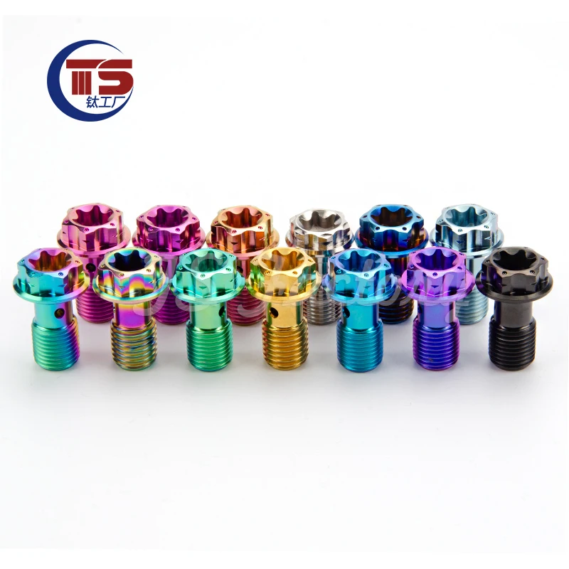 TS 1 and 5 and 10PCS Motorcycle Tubing Screw Brake Hose Bolt  CaliperM10XP1.0/P1.25 for Motorcycle Brembo Brake Line Single Hole