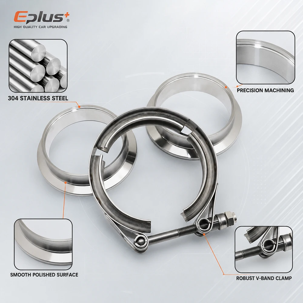 304 Edelstahl V-Band Klemme Männlich-Weiblich Flansch-Kit Auspuffrohr V-Typ Klemme für Auto-Abgasanlage Turbo Schalldämpfer Downpipe – Detail 5