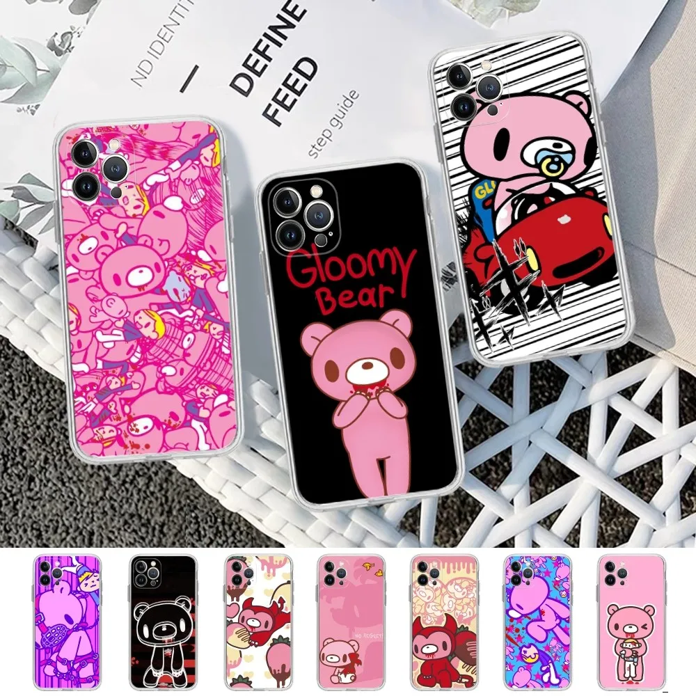 Cute G-Gloomy B-Bear Phone Case For IPhone 16 15 14 13 12 Mini 11 Pro XS Max X XR SE 6 7 8 Plus Soft Silicone Cover