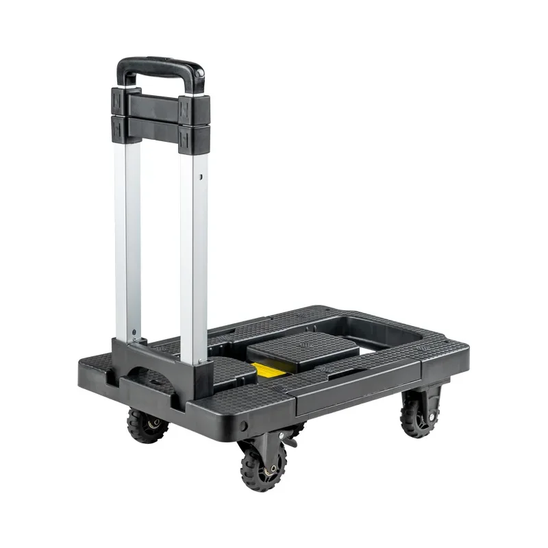 Hand Carts Trolleys Aluminum Alloy Trolley, Hand Pulled Handling Folding Flatbed Truck, Shopping Cart, Hand Pulled Luggage Cart