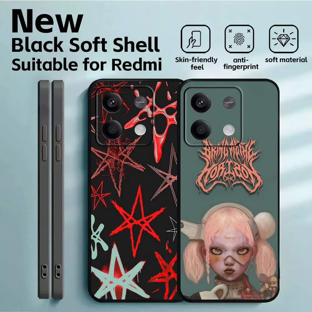 Чехол для телефона B-Bring Me the H-Horizon для Redmi Note 14 13 12 11 Pro Plus S 5G 14C A3, мягкий черный чехол для телефона