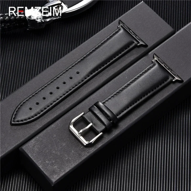Herren Business PU-Leder Smartwatch-Armband für Apple Watch 38/40/41/42/44/45/46/49mm für iWatch 1-11 SE Ultra 3 2 Handgelenksband – Detail 4