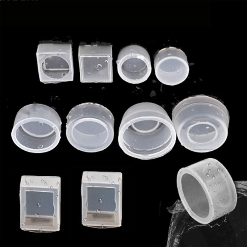 10 PCS 16 /22mm Button Waterproof and Dustproof Cap, Switch Protective Cover, Circular Double Position Button, Transparent Silic