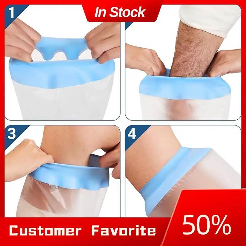 AT03 Capa fundida à prova d'água segura para chuveiro superior para adultos, protetor de braço com bolsa de manga seca reutilizável para proteção de feridas