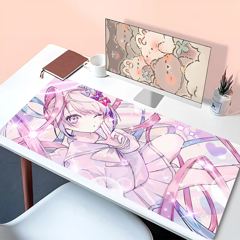 

Mouse Pad Laptop Anime Pink Kawaii Girl Mousepad Office PC Gaming Accessories Keyboard Rug Needy Girl Overdose Desktop Mouse Mat