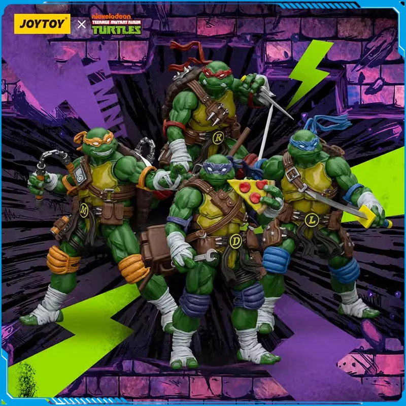 Joy Toy Ninja Turtles Anime Figure TMNT Leo Raphael Action Figure 1/18 Scale Children Toys Room Decoration Birthday Gift