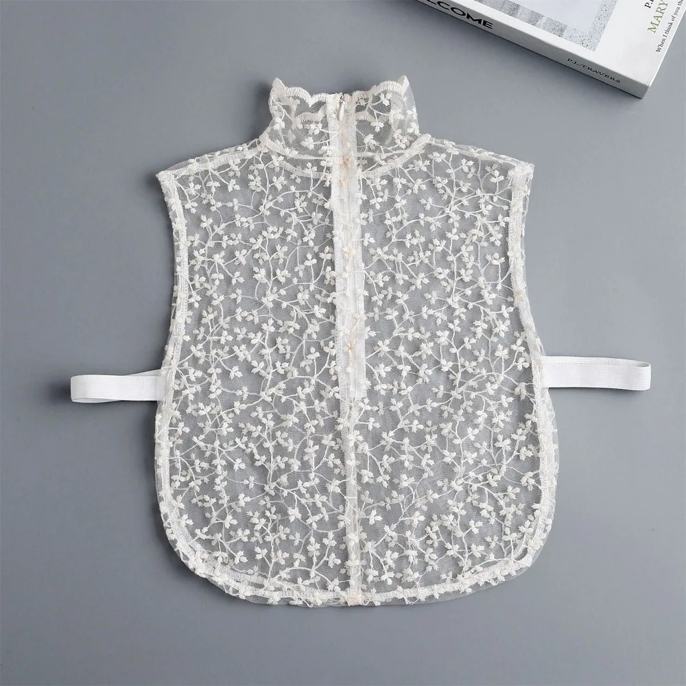 Beautiful Petal Fake Collar Black Lace False Collar Detachable Lapel False Blouse Girl