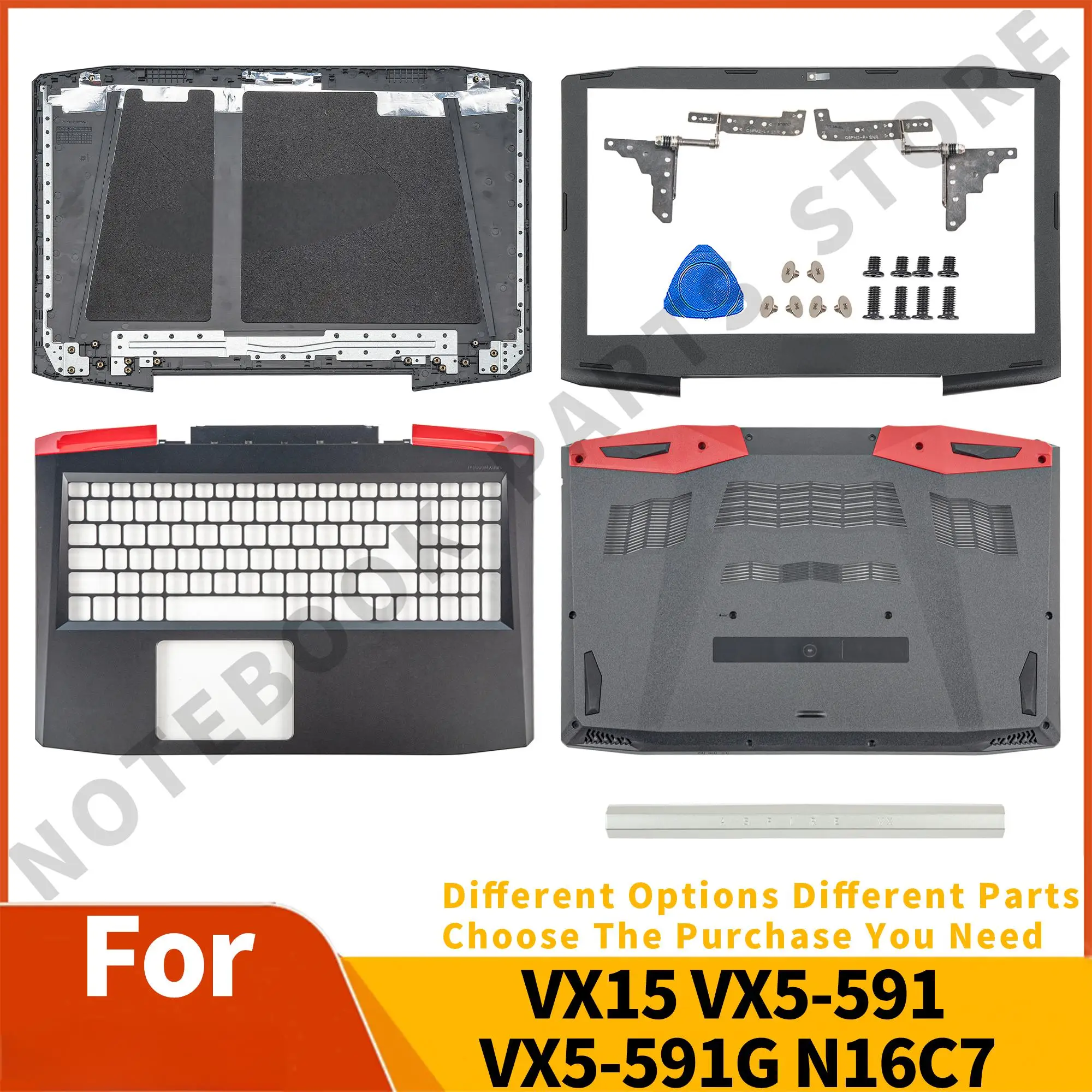 

New Laptop Parts For VX15 VX5-591 VX5-591G N16C7 LCD Back Cover/Front Bezel Palmrest Bottom Hinges Rear Lid Top Case Replace