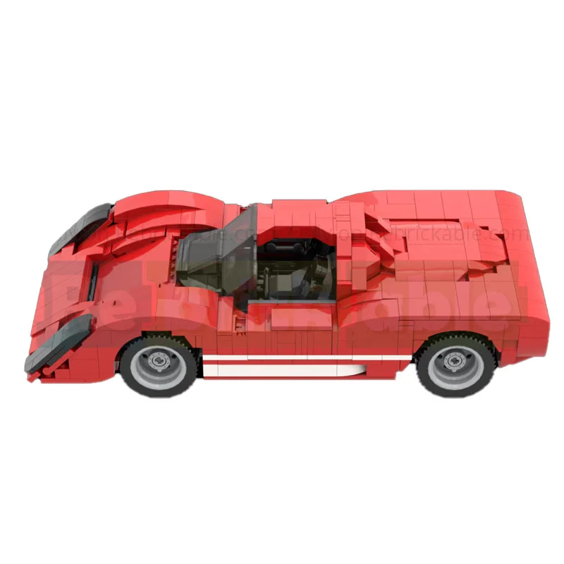 MOC-230823 blocos de corrida de carro esportivo icônico vermelho modelo 1047 partsmoc criativo meninos crianças aniversário blocos de construção brinquedo presente