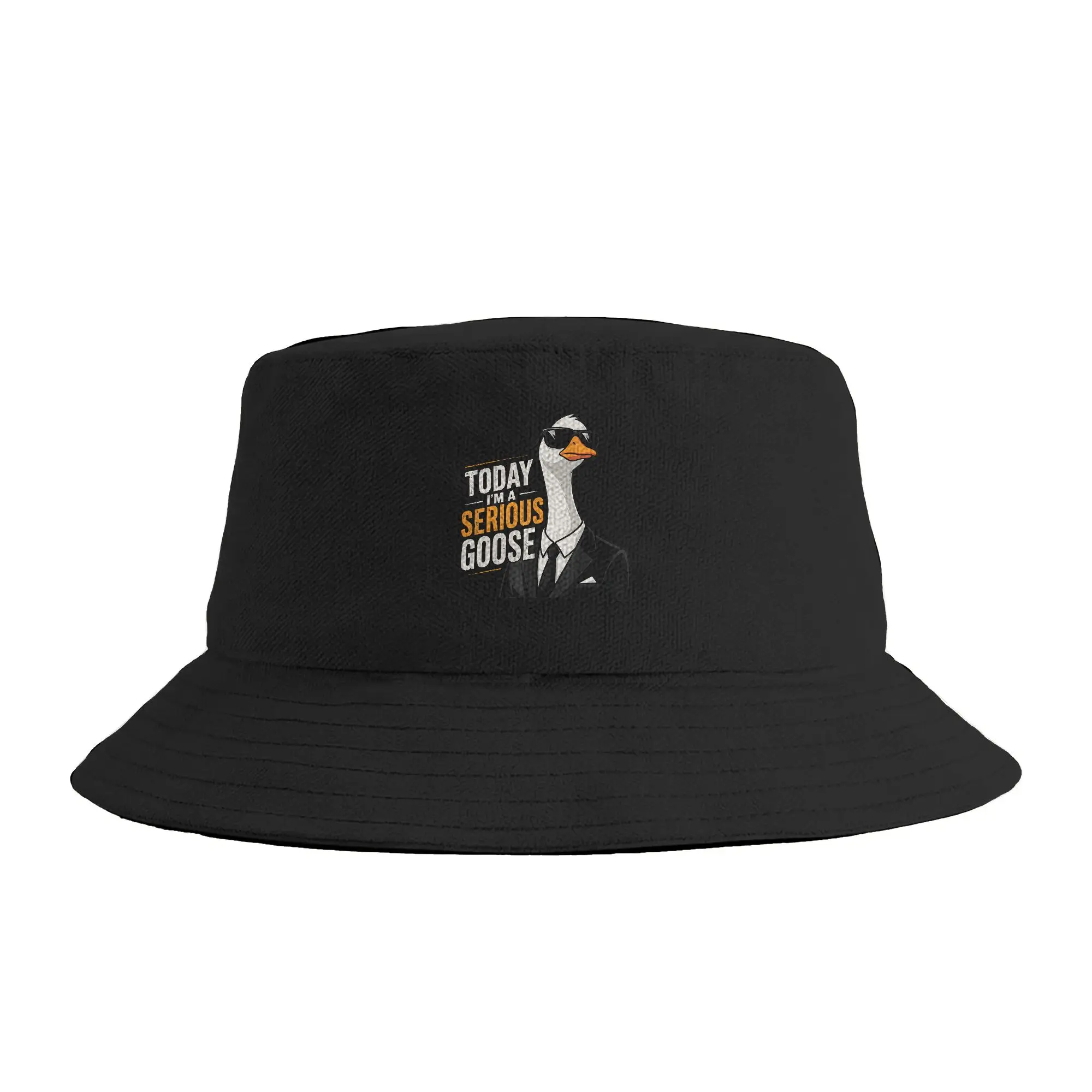 Today I’m A Serious Goose Funny Goose in Suit & Sunglasses Bucket Hat  Harajuku Fisherman Caps Breathable Fishing Sun Hats