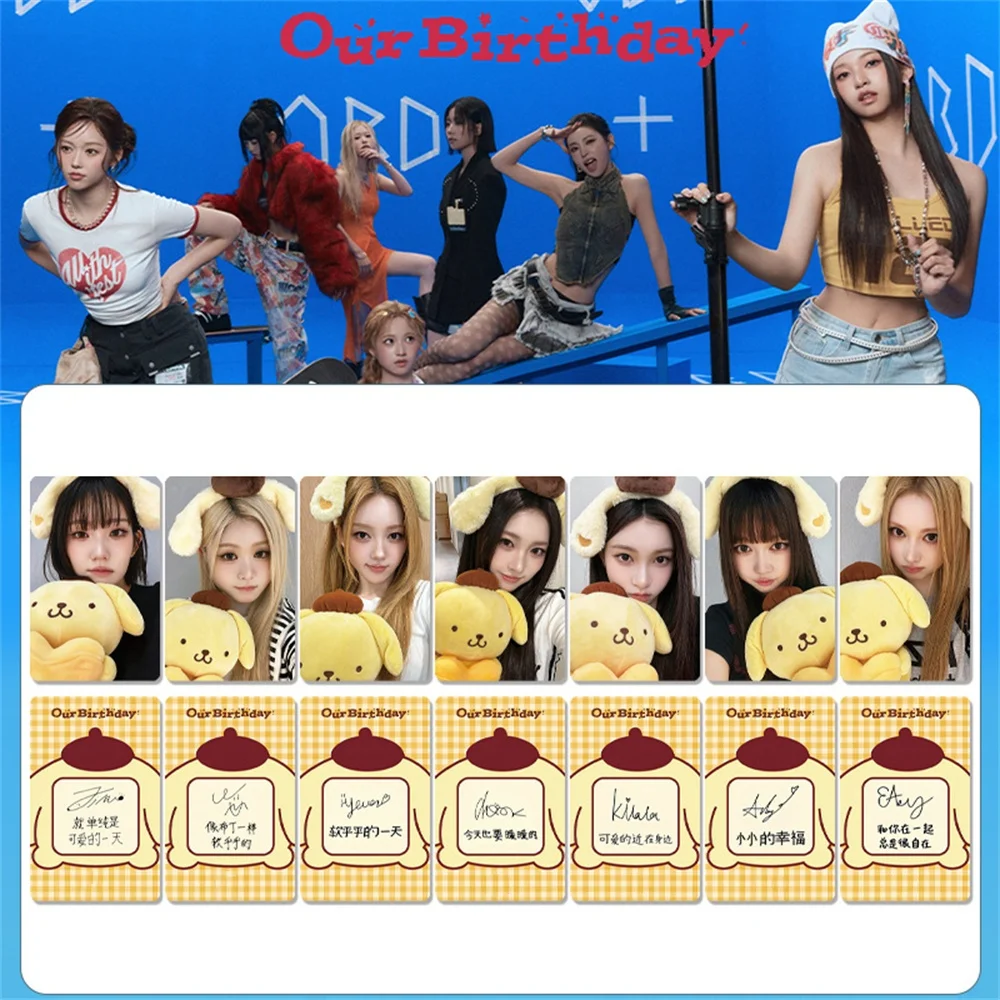 Cosplay OURBIRTHDAY New Album OURBIRTHDAY HD Photocards 7Pcs Hyejin Chorok Hyewon U Baby Double Sides Glossy LOMO Card Fans Gift