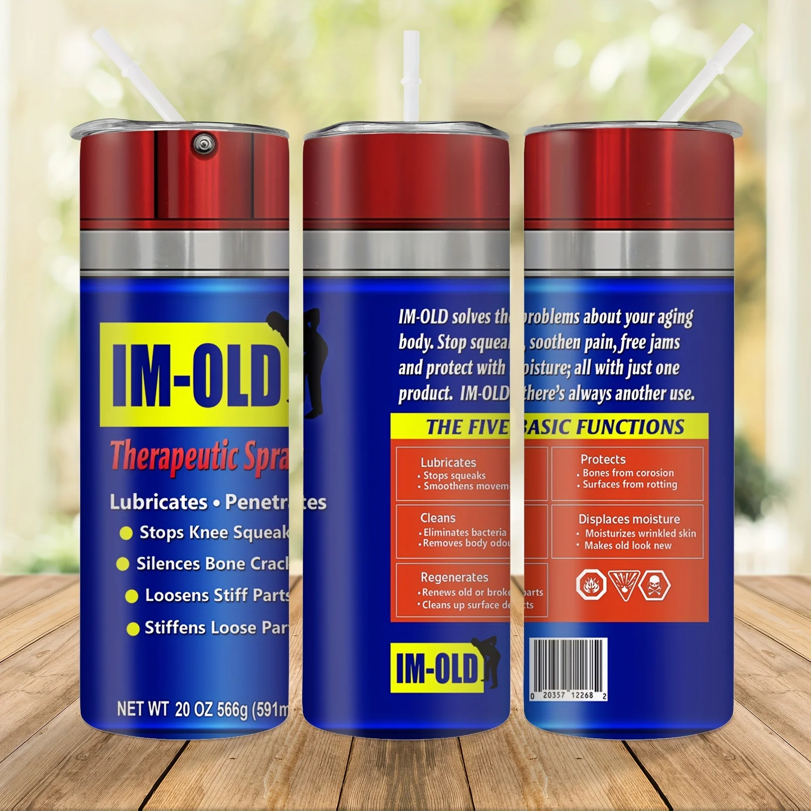 1 قطعة ، زجاجة بخاخ مضحكة نمط IM قديم بهلوان مع غطاء وقش ، زجاجة مياه من الفولاذ المقاوم للصدأ 20 أونصة ، مياه مستقيمة معزولة #1