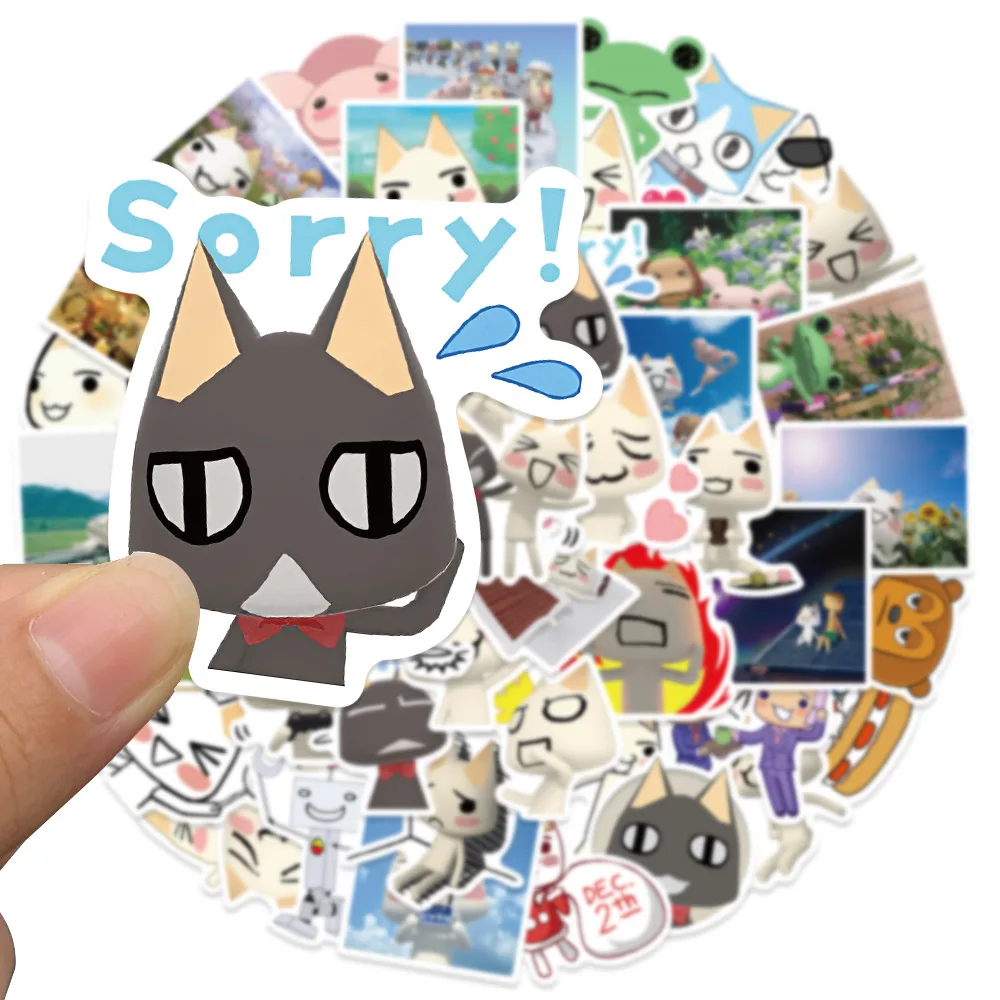 

50Sheets Cartoon Cute Doro Cat Graffiti Stickers Cup Luggage Stationery Bookmarks PVC Exquisite Waterproof Animal Sticker