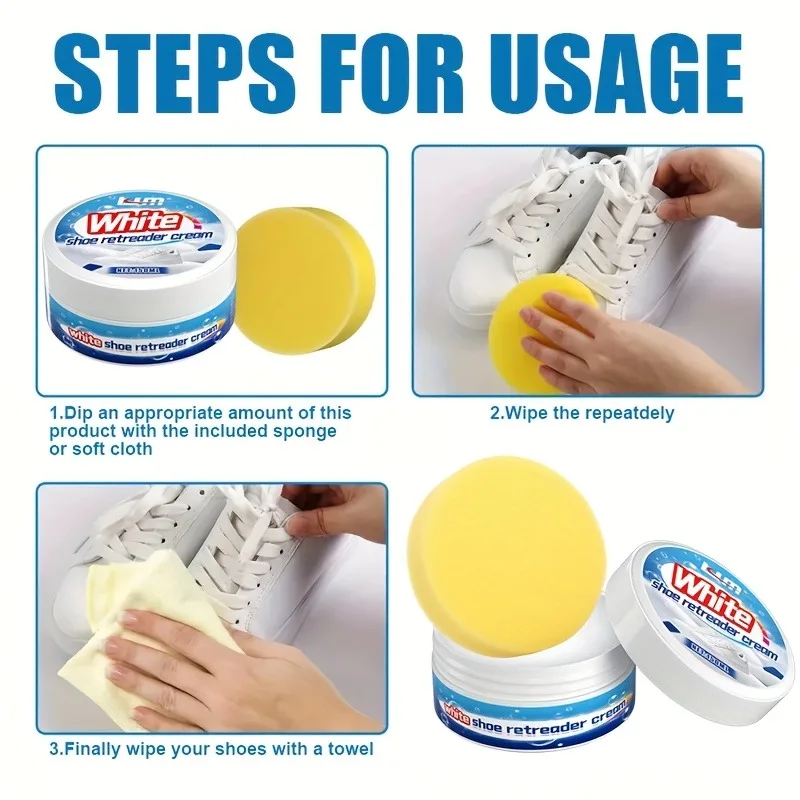 

KJM 150 г Белый кремовый фиксатор обуви: легко протираемая формула – осветляет, уменьшает пожелтение для кроссовок/повседневной обуви