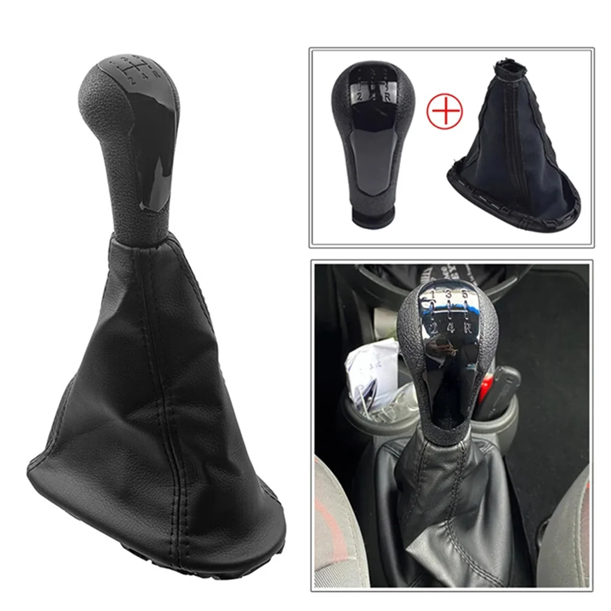 5 Speed Gear Shift Head Car Manual Gear Shift Knob with Boot for Chevrolet Spark Holden Barina Spark M300 2011-15 A