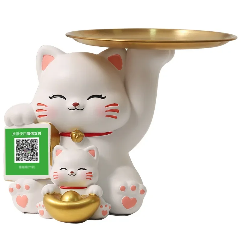 

Lucky Cat Ornament Collection QR code Lucky Cat Decoration Front Desk Cashier Counter New Store Opening Good luck gift