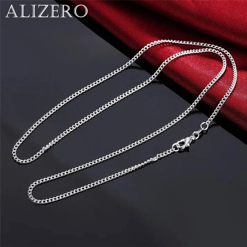40-75cm hurtownia 925 Sterling Silver Naszyjnik 2MM Łańcuch ślubny dla kobiet Mężczyźni wysokiej jakości Biżuteria Prezenty