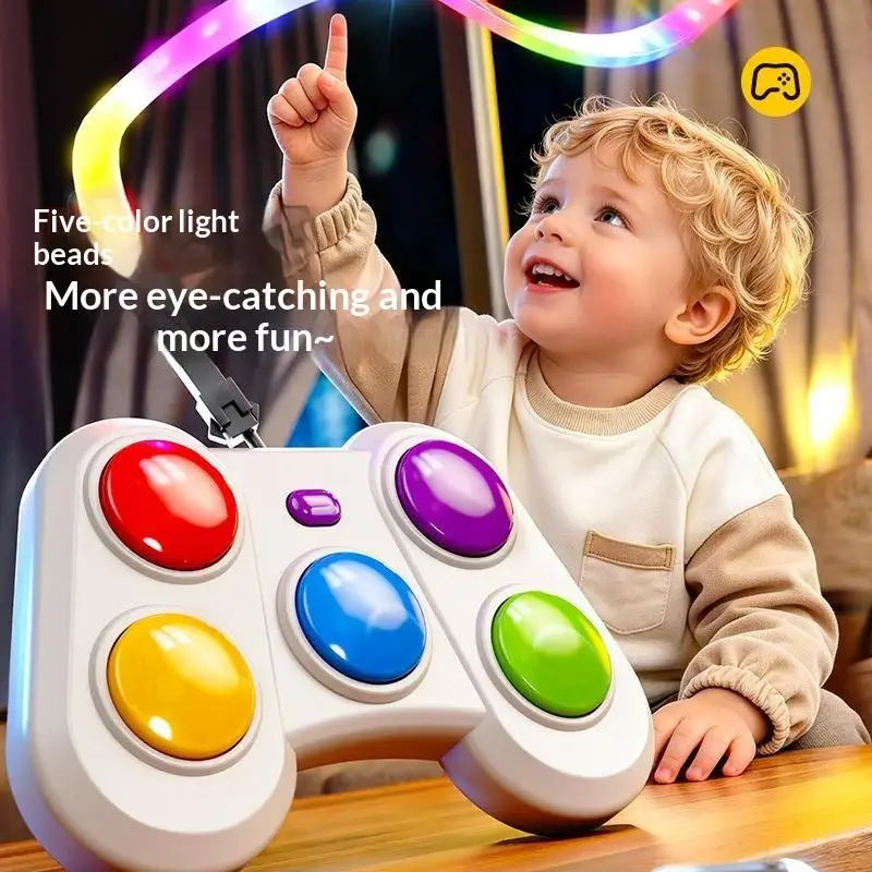 Rhythm Light Chase Game Dual Mode Sensory Toy Rechargeable Light Up Game Console Toddler Early Education Toys Fun Stress Relief