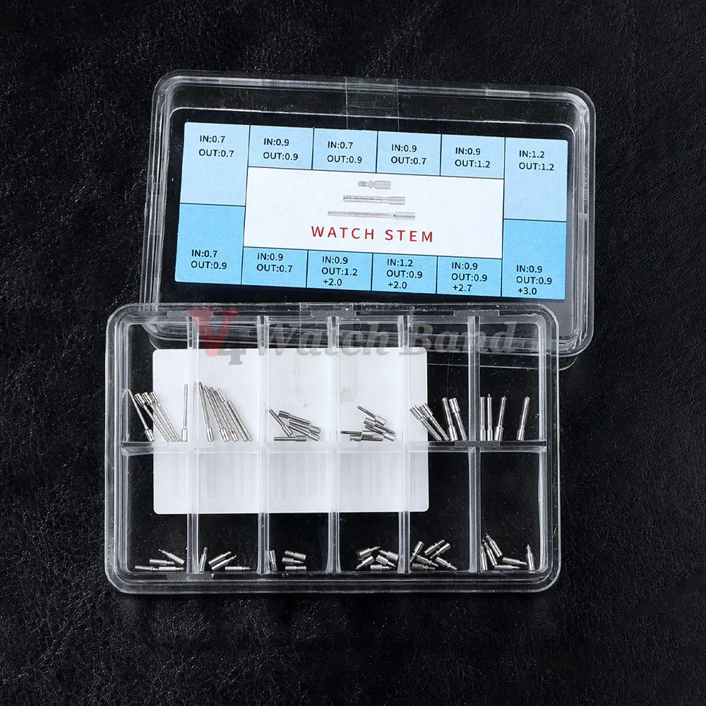 1 Box Watch Winding Stem Extender Stainless Steel Watch Stem Extender 0.7 to 0.9 Repair Part For Watchmaker Watch Accessories