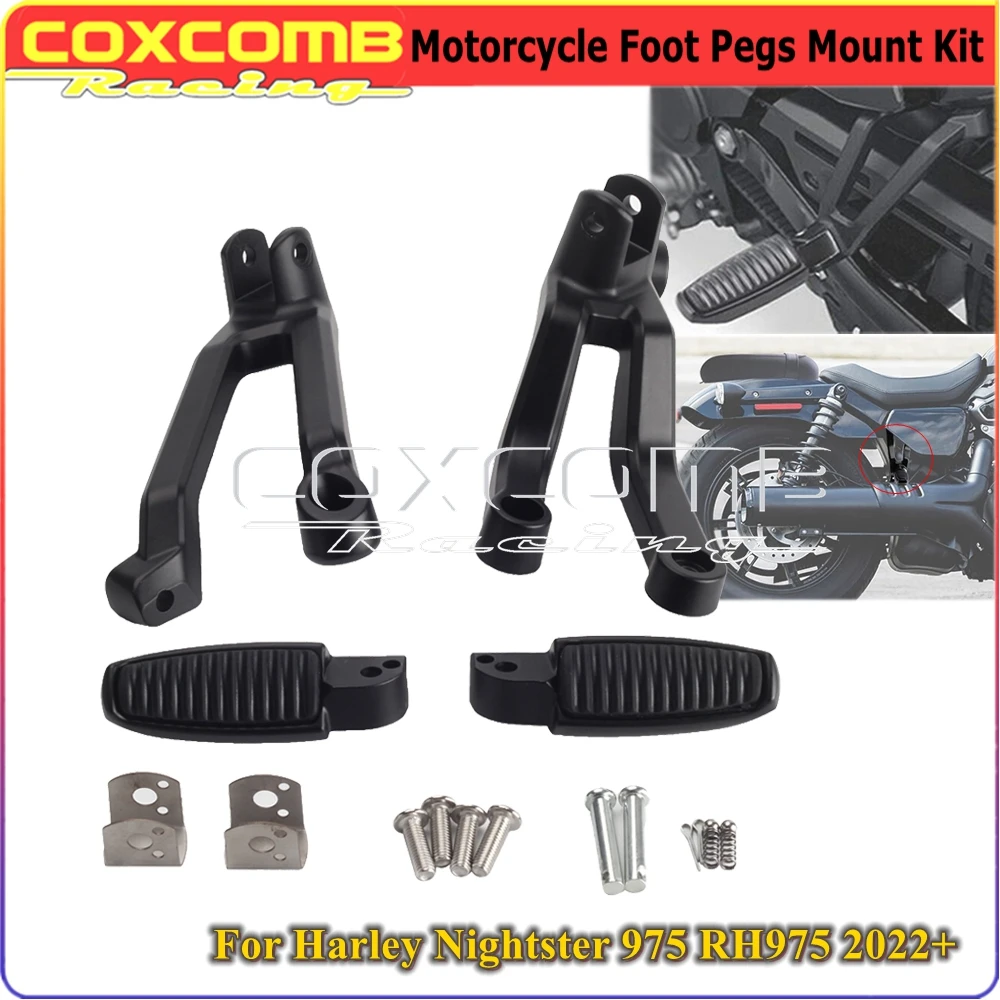 

Motorcycle Iron Left & Right Footpeg Supports Mounting Hardware Footpegs Foot Rests Pedal Kit Black For Nightster 975 RH975 22+