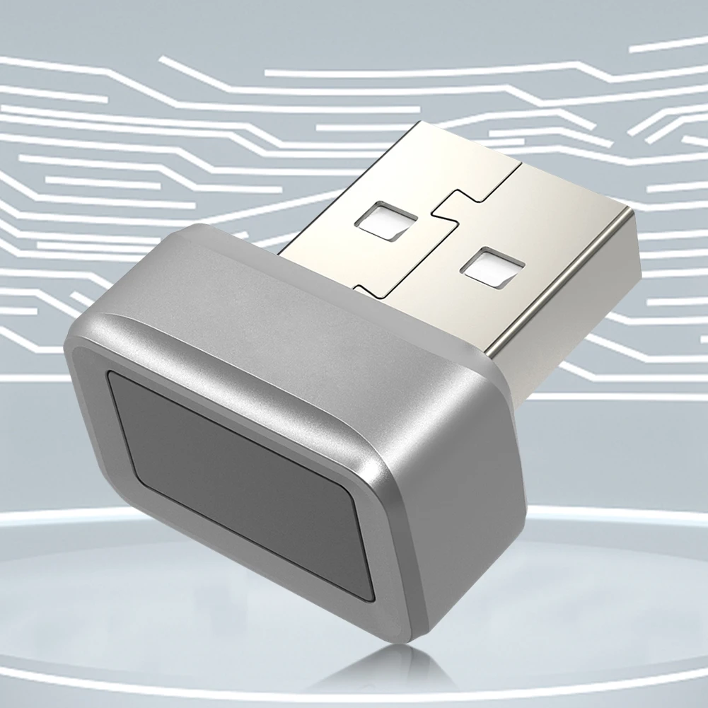 USB Fingerprint Key Reader Anti-Spoofing Biometric Fingerprint Scanner Windows Hello 360° Touch Mini Fingerprint Reader for PC