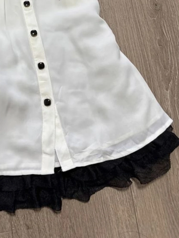 Francês vintage doce arco costura vestido feminino novo design moda mangas voadoras vestidos finos verão estético retro y2k outfits