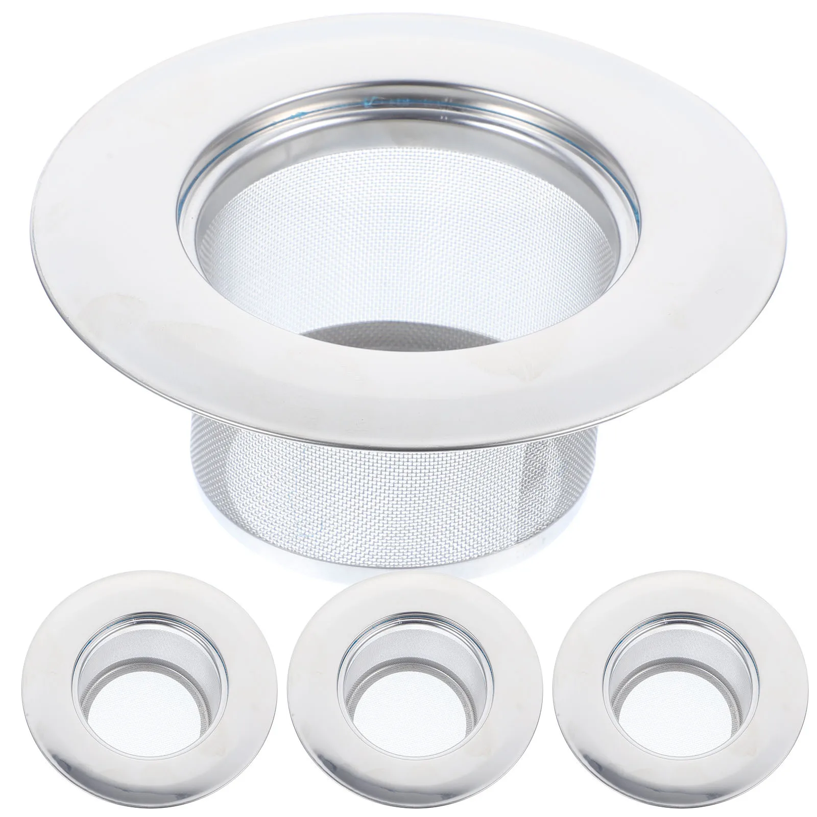 

4Pcs Stainless Steel Sink Drain Basket Kitchen Sink Strainers Anti-Clog Mesh Food Hair Filter Kitchen Drain Strainer