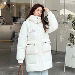 2023 Winter Down Cotton Jacket Women Long Parkas Thicke Warm Hooded Coat Fashion Lady Loose Windproof Snow Wear Overcoat 6XL