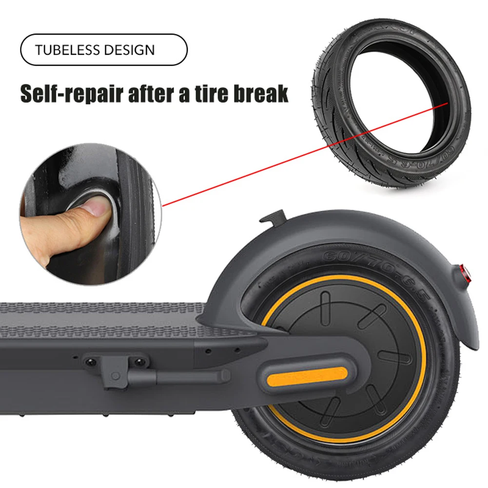 

1pc 60/70-6.5 Rubber Scooter Tubeless Tyre 10inch Electric Bike Tyre Tubeless Tires For Ninebot Max G30 E-bike Cycling Parts