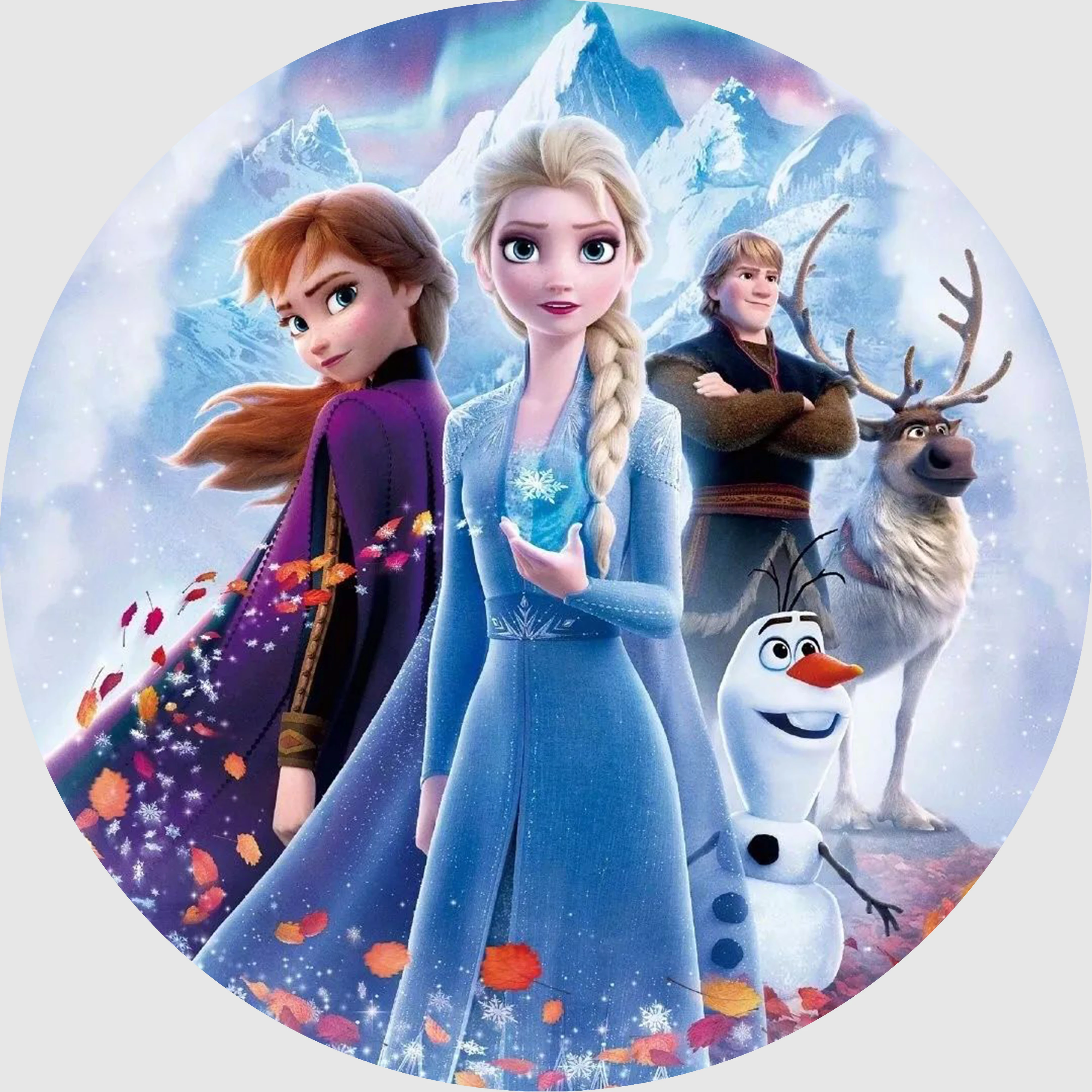 Disney Frozen Theme รอบฉากหลังเจ้าหญิง Elsa Anna สาววันเกิดพื้นหลังฤดูหนาวหิมะ Plinth ครอบคลุม