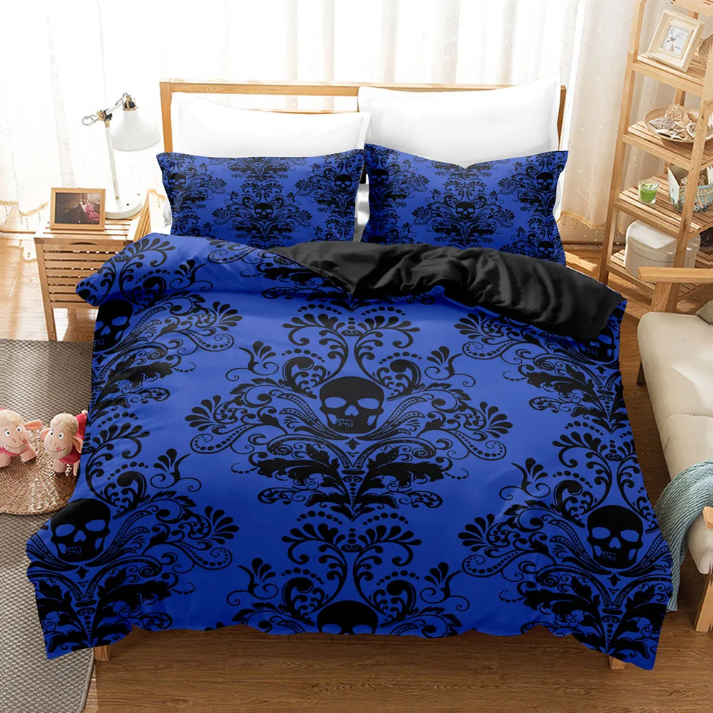 Gothic Stil Schädel Bettwäsche Sets Für Erwachsene Bett Liefert Set Bettbezug Set Mit Kissenbezüge Keine Füllung Luxus Geburtstag Geschenke – Detail 7