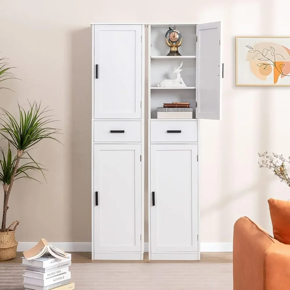 67“ Tall Bathroom Cabinet, Storage Cabinet with 4 Shelves & 2 Doors, Narrow Storage Cabinet for Bathroom, Living Room