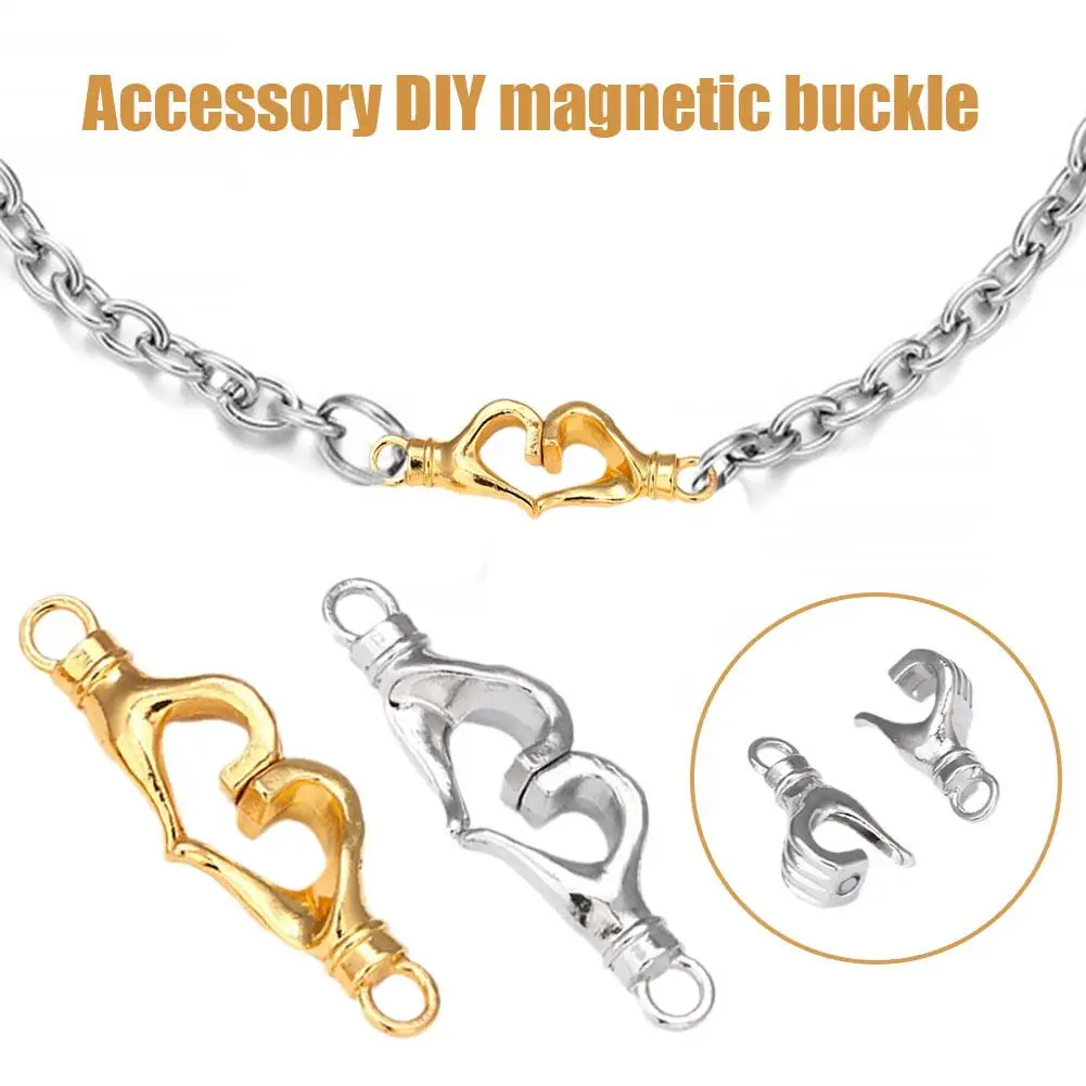 Magnet Buckle European And American Gesture Love Jewelry Accessories Connection Diy Pendant Necklace Buckle Couple Magnetic K5E4