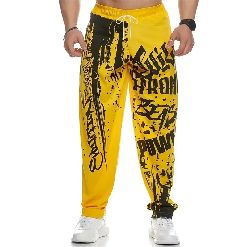 2026 Sommer Herren Sport-Hose mit Digitaldruck, mittelhoher Bund, gerade geschnittene Jogging-Sweatpants, Hip-Hop Loose Fit Herrenhose für das Gym – Detail 6