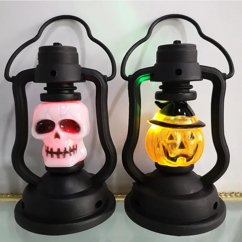 Luminous pumpkin ghost lantern hand-held Electric kerosene lamp led colorful night light for Halloween Decorations Outdoor Party