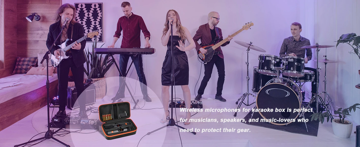 Tragbare Eva Wireless Mikrofon Aufbewahrungstasche Tragetasche kompatibel mit JBL Wireless Two Microphone System für Trip Camping – Detail 1