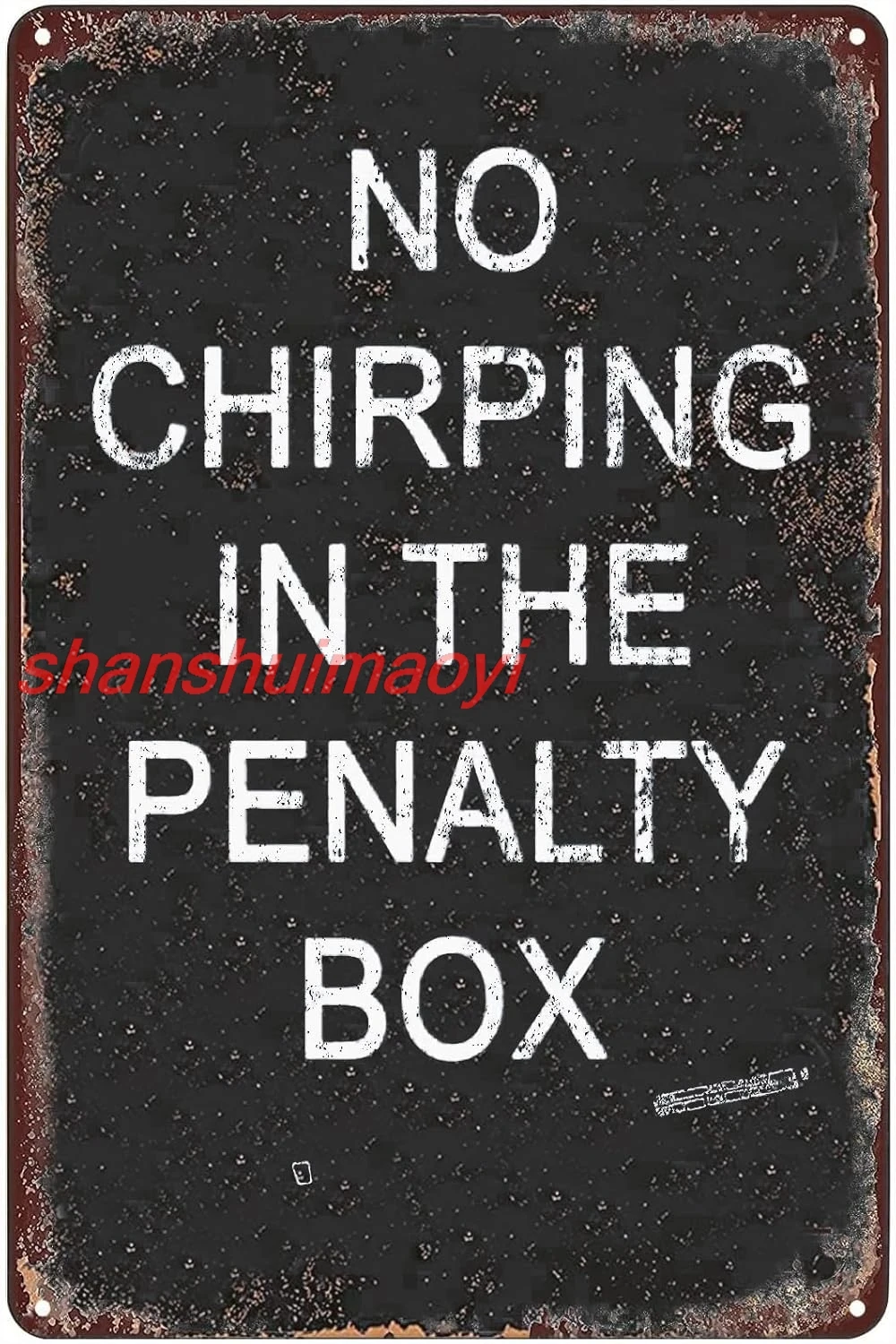 No Chirping In The Penalty Box Vintage Metal Tin Sign Funny Ice Hockey Metal Signs Sport Tin Sign,Chic Ice Hockey Decor Home Kit