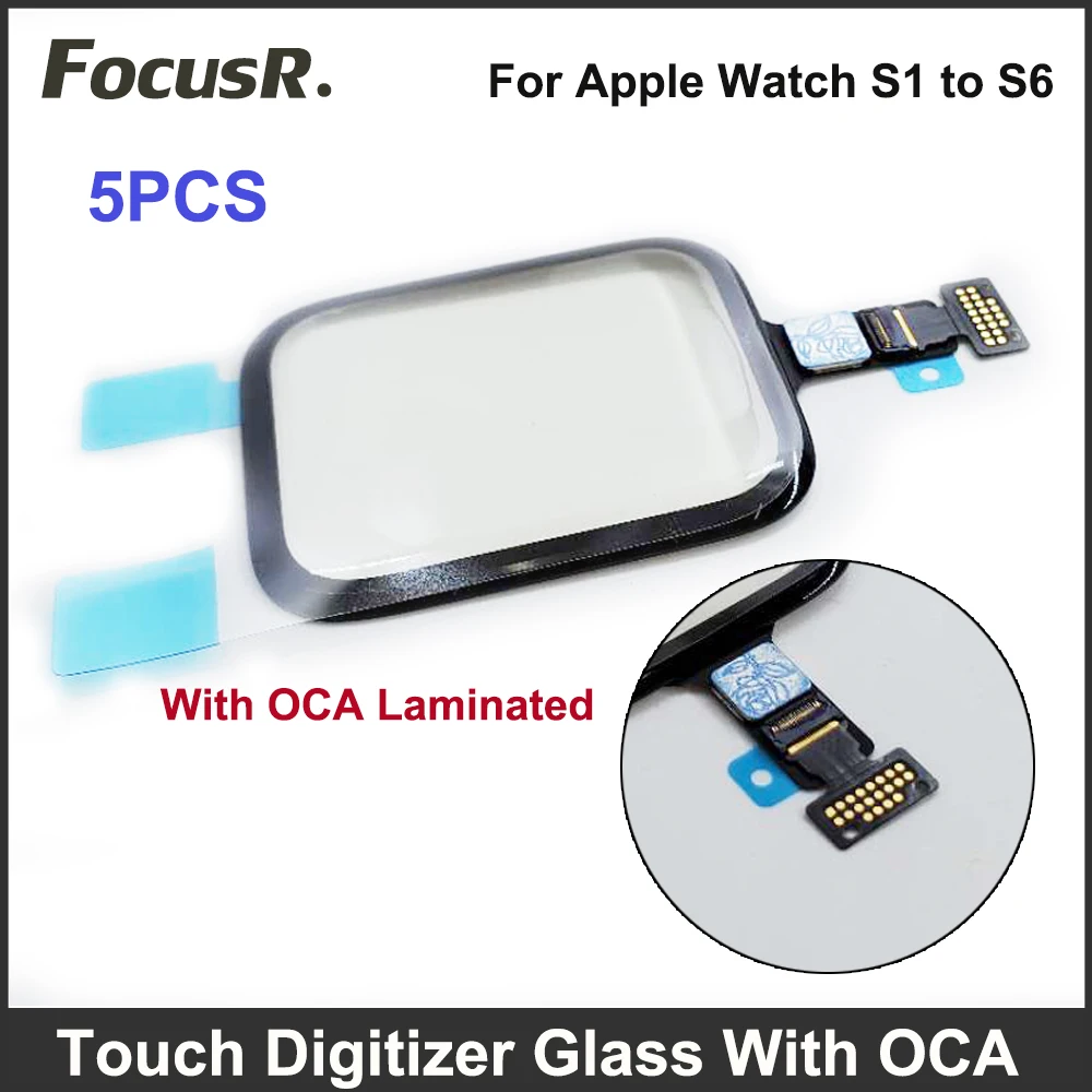 

5PCS Touchscreen Digitizer Replacement For Apple Watch Series 9 7 6 4 3 2 SE 38mm 40mm 42mm 44mm LCD OCA Screen Repair Kit Parts