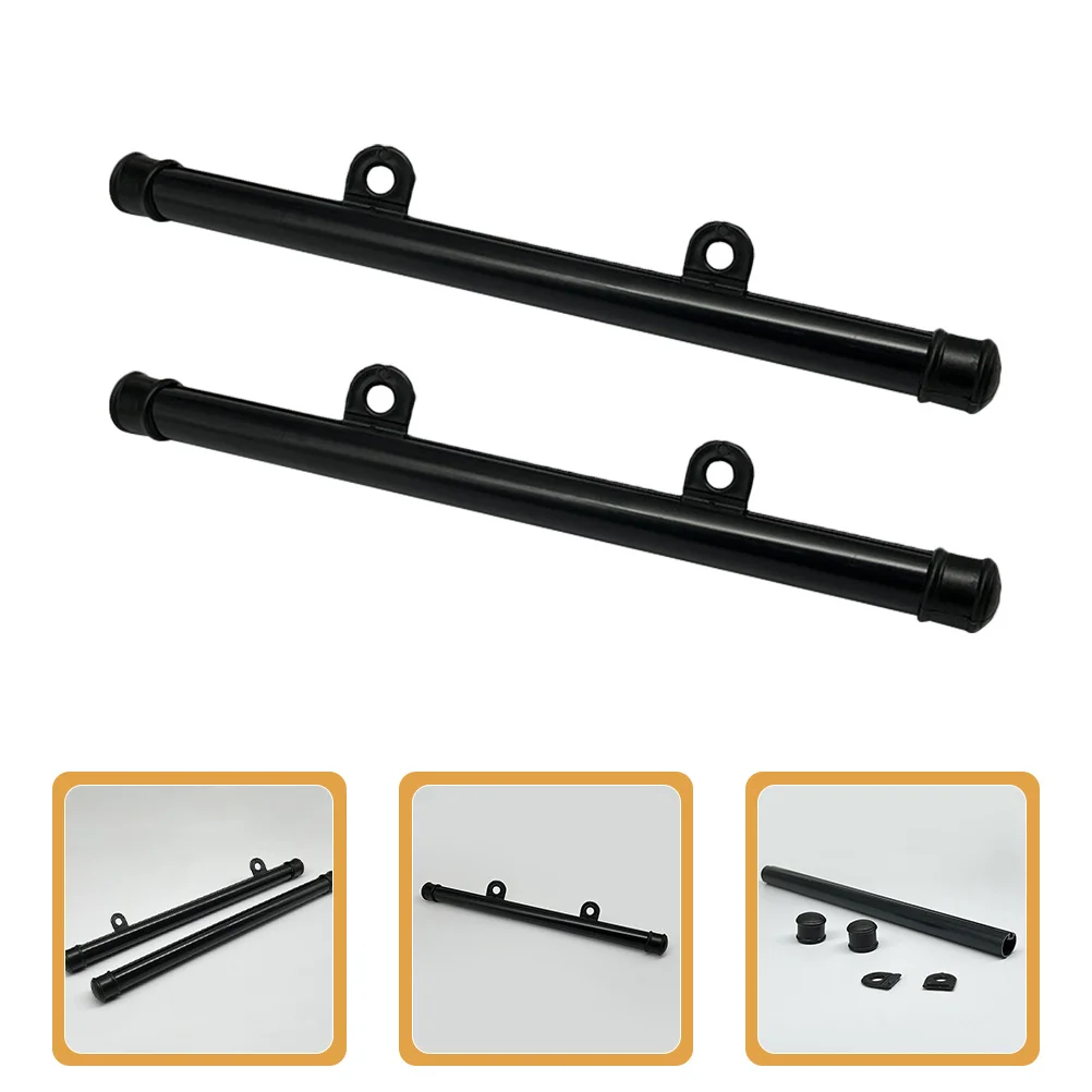 

2pcs Poster Hanger Frame Pvc Thickened Hanging Rail Black Round Design Easy Installation Multipurpose Use For Indoor Outdoor